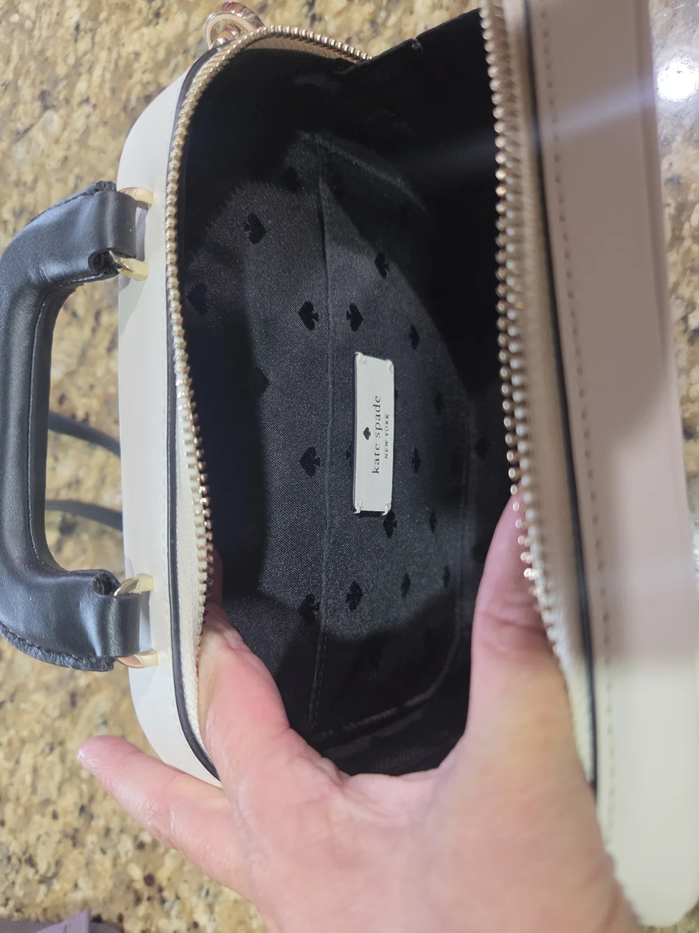kate spade Black & White Daisy Print Crossbody Bag